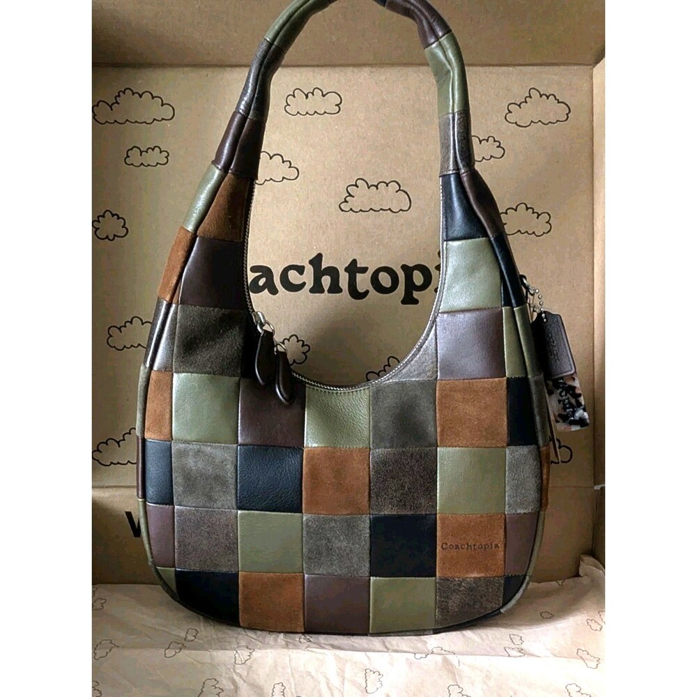 Coach Coachtopia Alter Ego Crescent Shoulder Bag Tote Checkerboard Multi CFK00